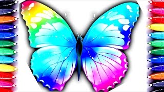 Color For Children | Butterfly Coloring Pages | Barbie Coloring Book Fun Color| How to Paint