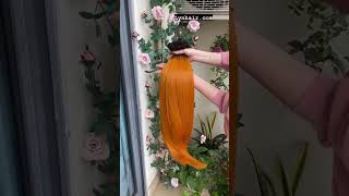 Bone straight orange weave human hair bundles