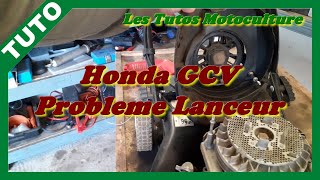 Honda GCV , Corde lanceur ne rentre plus ( tension ressort )