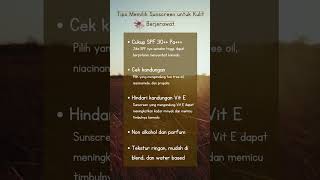 Tips memilih sunscreen untuk kulit berjerawat #skincare #tips #shorts