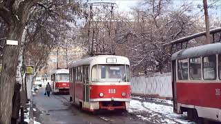 Трамвай Tatra T3SU на улице Горького/Tatra T3SU Streetcar on Gorky Street