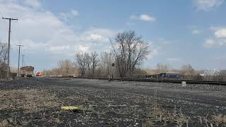 EJ&E SD38-2 leads IC GP40R and CN SD40-2 through Ivanhoe