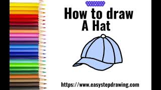 Draw easy step drawing hat | #easystepdrawing #hat #drawingstepseasy