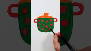 Pot Acrylic Painting for Kids  #shorts #painting #art #shortsvideo