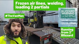 Frozen air lines, welding, loading, 2' blizzard....the missions never end #trucking