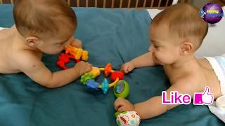 Cute Twin Babies Fighting for ,  Funny Baby Videos Compilation