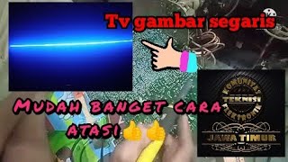 CARA CEPAT memperbaiki tv Polytron gambar cuma 1 garis