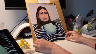 Paint with me #2 | Finishing a selfportrait and spring days at home