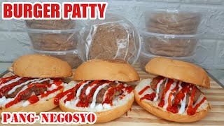 BURGER NA PANG-NEGOSYO | HOW TO MAKE BURGER PATTY | HOMEMADE | PATOK NA NEGOSYO SA MALIIT NA PUHUNAN