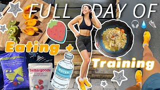 EAT AND TRAIN WITH ME to Stay Fit + Healthy! | Running Vlog, Realistic, High Protein, & Balanced