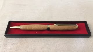 Wood turning - Beautiful Oak Burr pen (my first turned pen)