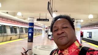 Kris Nicholson at a San Francisco BART Subway Train station￼