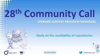 28th OpenAIRE Content Providers Community Call