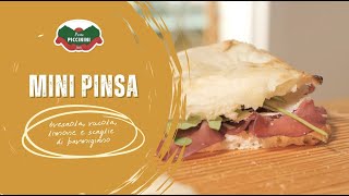 Mini pinsa alla bresaola, rucola e grana