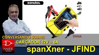 📦 CARGADOR BATERIAS 12V-6A JFIND JF08 - spanXner