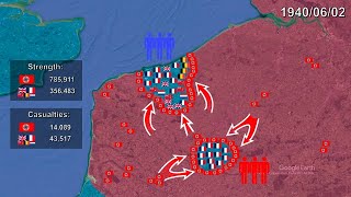 Battle of Dunkirk in 8 minute using Google Earth