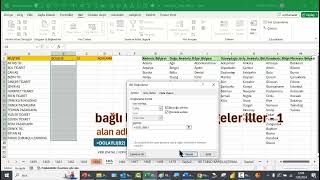 Excel 1 Dakika - Bağlı Liste Kutusu - Bölgeler ve İller - 1