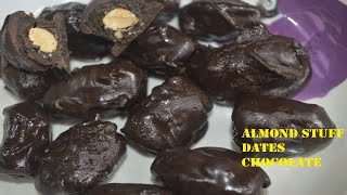 Almond stuffed Dated Chocolate recipe || kids recipe || Dates chocolate || Christmas special