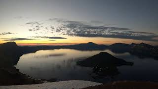 20220708 - Crater Lake - The Watchman over Wizard Island - Sunrise Time-lapse