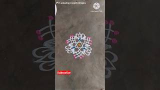 3 dots simple rangoli designs|daily rangoli #shorts #rangoli #muggulu #kolam