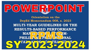 RPMS PPST SY 2023-2024 - FREE POWERPOINT!