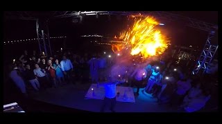 Bartenders  fire show Yelken Yacht Club