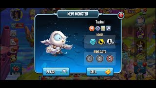 Hatching mythic “Taubel” egg and levelling to 0-100 in monster legends