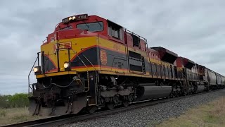 Quick Grain Train! KCS 4104 SD70ACE Leads SD70ACE Duo on Grain Train