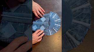 How to sew a castle look front panel of a bag with denim scraps #quilting #handmade