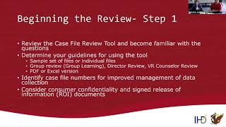 Conducting AIVRS Consumer Case File Reviews