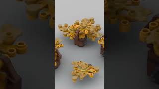 Gold Lego bonsai leaves