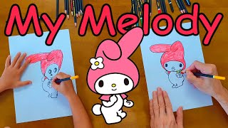 How to draw My Melody from Hello Kitty - Learn how to draw with this easy step by step guide