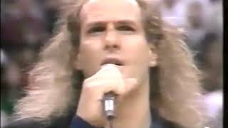 Michael Bolton Sings The National Anthem At The NBA All-Star Game 92