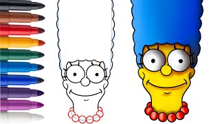 Comment apprendre à dessiner marge simpson étape par étape facilement