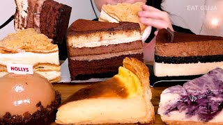 ASMR🍰신상 조각 케이크들~스벅 9레이어 가나슈 파바 밀푀유 슈케이크 밀레앙 플랑 Cake Dessert Mukbang