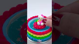 DIY Hello Kitty with Rainbow Slime Pool #shorts #youtubeshorts #rainbow #slime #hellokitty