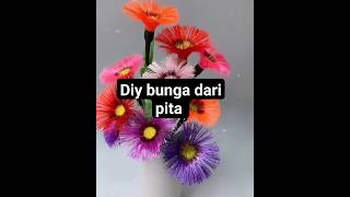 DIY BUNGA DARI PITA #shortvideo #shorts #kerajinantangan #kreasiseni #diybunga #diy