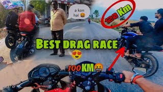 Best drag race Ns160 vs Mt15 vs Ns160🔥😱 || uncle ji dar gaye 😂❤️ #vlog #dailyvlog #uk07rider