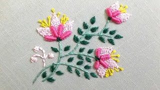 Hand embroidery pattern of flower