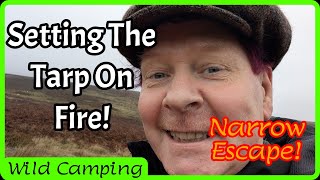 🔥 Fire in the tarp | Wild camp on Derwent Edge | First time in a bivvy!