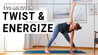 Yoga Twist & Energize - Core und Beine stärken - Rücken mobilisieren - Yoga Morgenroutine | 20 Min