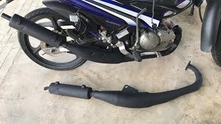 Buang Kerak Carbon | Cuci Ekzos Yamaha 125zr Pakai Soda Flakes