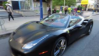 Matte Black Ferrari 488 Spider on Cumberland Street | Carspotting + Slow Mode + Reverse Experience