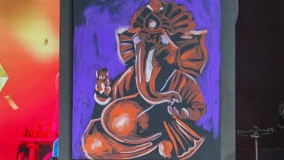 Live Speed painting ganesha in 7 minutes Dubai Karnataka Rajyotsava