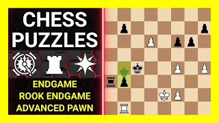 Chess Puzzles to Practice. Themes: Endgame, Rook endgame, Advanced pawn. Learn Chess