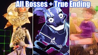 FNAF Security Breach Ruin DLC - All Boss Fights & True Ending