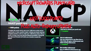 NAACP Microsoft Rewards Punch Card - 1,000 Easy Points + Xbox $10 Auto-Redeem Gift Card Update!