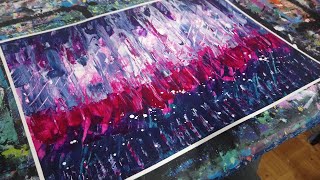 Abstract Acrylic Painting - Palette Knife Painting Demonstration