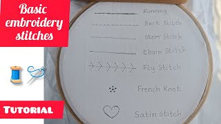 Hand Embroidery for beginners || Easy embroidery stitches || Basic embroidery stitches