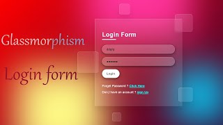 How to Create Glassmorphism Login Form using Html & CSS | CSS3 Animated Login Form@sabdtech